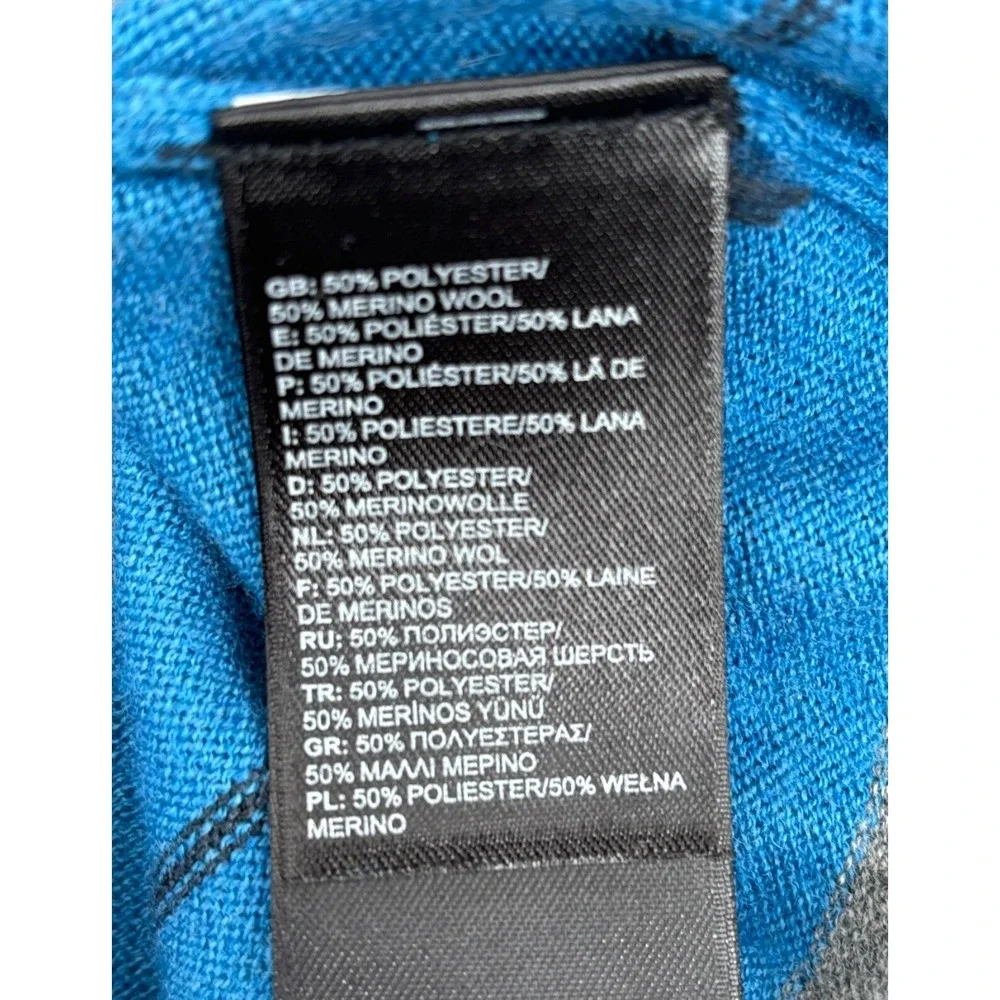 The North Face Sweater Mens 2XL‎ Blue Striped Wool Blend Crew Neck Pullover